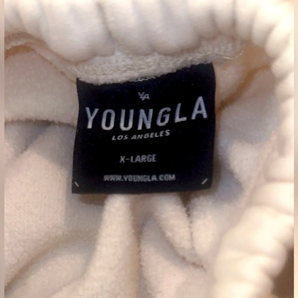 Y2K YoungLA Ambitious Club Cream premium cttn Sweatpants jogger XL pristine - Picture 6 of 15